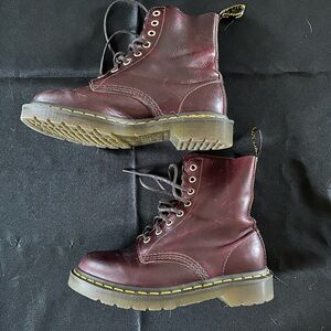 Dr. Martens - Made in England - 1460 Pascal Burgandy Chrome Excel - Size 6
